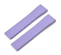 YELEMEABHB Rubber Watch Strap 16mm 18mm 19mm 20mm 21mm 22mm FKM CTS Watchband Quick Release Butterfly Silver Buckle Cut-To-Size Watch clasp(Purple2 No Buckle,21mmx18mm)