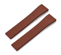 YELEMEABHB Rubber Watch Strap 16mm 18mm 19mm 20mm 21mm 22mm FKM CTS Watchband Quick Release Butterfly Silver Buckle Cut-To-Size Watch clasp(Brown No Buckle,22mmx18mm)
