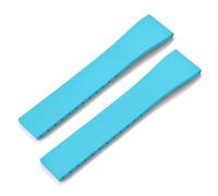 YELEMEABHB Rubber Watch Strap 16mm 18mm 19mm 20mm 21mm 22mm FKM CTS Watchband Quick Release Butterfly Silver Buckle Cut-To-Size Watch clasp(Skyblue No Buckle,21mmx18mm)