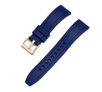 YELEMEABHB Rubber Watch Strap 18mm 20mm 22mm 24mm Quick Release Watchbands Watch strap(Blue gold,24mm)