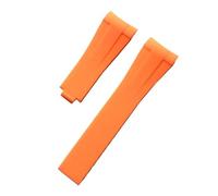 YELEMEABHB Rubber Watch Strap Fit For Rolex Wristband 20mm 21mm Black Blue Curved End Waterproof Silicon Watches Band Bracelet Watch strap(Orange rose gold,20mm)