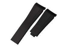 YELEMEABHB Rubber Watch Strap Fit For Rolex Wristband 20mm 21mm Black Blue Curved End Waterproof Silicon Watches Band Bracelet Watch strap(NO Clasp,21mm)