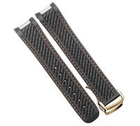 YELEMEABHB Rubber Watchband Fit For Omega AT150 Seamaster 300 AQUA TERRA Diving Watches Straps Black Blue Silicone Watch Strap 20mm Bracelet Watch strap(Black orange gold)