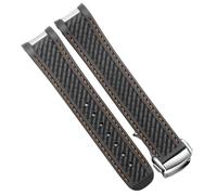 YELEMEABHB Rubber Watchband Fit For Omega AT150 Seamaster 300 AQUA TERRA Diving Watches Straps Black Blue Silicone Watch Strap 20mm Bracelet Watch strap(Black orange silver)