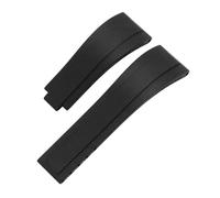 YELEMEABHB Rubber Watchband Fit For Rolex Watch Band 20mm 21mm Waterproof Silicone Prevent Dust Wristband Bracelet Strap Watch strap(Black without clasp,20mm)