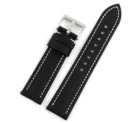 YELEMEABHB Sailcloth Waterproof Watchband 18mm 19mm 20mm 21mm 22mm 23mm 24mm Quick Release Straps Fit For Omega Fit For Blancpain Fit For Seiko Divers Watches Watch strap(B-white line,24mm)
