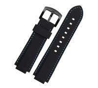 YELEMEABHB Silicon Watchband Fit For Casio EDIFICE Series 5634 EFS-S570YD/YDC/YDB Modified Convex Watch Strap Black Rubber Bands Watch strap(Black blue black)
