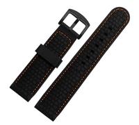 YELEMEABHB Silicone Sports Band Fit For MidoTissot Omega Watchband 20mm 22mm 24mm Rubber Strap Black Orange Fit For Huawei Fit For Samsung Accessories Watch strap(Black orange black,20mm)