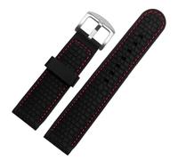 YELEMEABHB Silicone Sports Band Fit For MidoTissot Omega Watchband 20mm 22mm 24mm Rubber Strap Black Orange Fit For Huawei Fit For Samsung Accessories Watch strap(Black red silver,24mm)