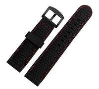 YELEMEABHB Silicone Sports Band Fit For MidoTissot Omega Watchband 20mm 22mm 24mm Rubber Strap Black Orange Fit For Huawei Fit For Samsung Accessories Watch strap(Black red black,22mm)