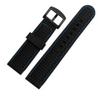 YELEMEABHB Silicone Sports Band Fit For MidoTissot Omega Watchband 20mm 22mm 24mm Rubber Strap Black Orange Fit For Huawei Fit For Samsung Accessories Watch strap(Black blue black,20mm)
