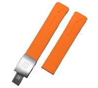 YELEMEABHB Silicone Watch Band Fit For Tissot T-TOUCH T013 T047 20mm 21mm Black Sport Waterproof Rubber Watch Strap T091 T013420A Watch strap(Orange Silver,21mm)