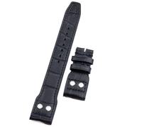 YELEMEABHB Soft Genuine Leather Watchband Fit For IWC Strap Cowhide 21mm Watch strap(Black bamboo joints,21MM_ROSE SQUARE BUCKLE)