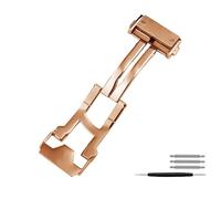 YELEMEABHB Solid Stainless Steel Folding Clasp Accessories Fit For Hublot Big Bang Watch Strap Silicone Leather Strap Buckle 22mm watch clasp Watch clasp(Rose gold,18mm)