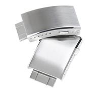 YELEMEABHB Solid Stainless Steel Watch Clasp 18mm 20mm 22mm Silver Button Double Press Folding Buckle Metal Accessories Watch Clasp(22mm Silver)