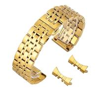 YELEMEABHB Stainless Steel Watch Band Universal Straps Curved End Folding Bow Buckle Bracelet Strap 18mm 20mm 22mm Watch Belt Accessories Watch clasp(GD,20mm)