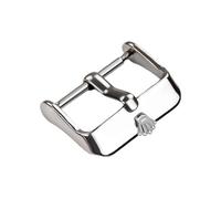 YELEMEABHB Stainless Steel Watch Pin Buckle Fine Polished Strap Belt 16 18 20mm Silver Gold Leather Band Clasp Watch Clasp(18mm6)