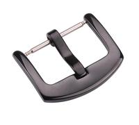 YELEMEABHB Stainless Steel Watch Strap Buckle 18 20 22 24mm Men Silver Black Metal Watchband Clasp Accessories Watch Clasp(Black Polished,22mm)
