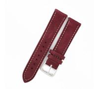 YELEMEABHB Suede Leather Watchband 16mm 17mm 18mm 19mm 20mm 22mm Handmade Stitching Quick Release Watch Strap for Watch Accessories Watch strap(Wine red,17mm)
