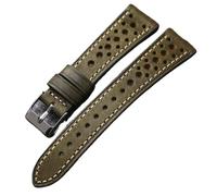 YELEMEABHB Suitable Fit For Antique Watchband 18 20 22MM Soft Breathable Style First Layer Cowhide Leather Bracelet, Handmade Men's Strap Watch strap(Groen,22mm)