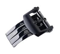 YELEMEABHB Universal Accessories Stainless Steel Folding Buckle Fit For Breitling Rubber Leather Nylon Strap 20mm Safety Watchband Clasp Watch clasp(Balck,18mm no mark)