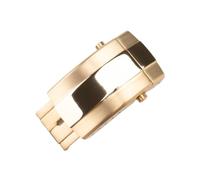 YELEMEABHB Universal Double Press Folding Buckle 316L Stainless Steel Clasp Fit For Breitling Rubber Silicone Wristband Two Identical Belt Watch clasp(Gold Buckle,18mm)
