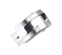 YELEMEABHB Universal Double Press Folding Buckle 316L Stainless Steel Clasp Fit For Breitling Rubber Silicone Wristband Two Identical Belt Watch clasp(Silver Buckle,20mm)
