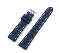 YELEMEABHB Vintage Cowhide Watch Band 18mm 19mm 21mm 20mm 22mm Breathable Porous Watch Strap Replacement Bracelet Belt Watch strap(Blu,19mm)
