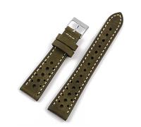 YELEMEABHB Vintage Cowhide Watch Band 18mm 19mm 21mm 20mm 22mm Breathable Porous Watch Strap Replacement Bracelet Belt Watch strap(Groen,22mm)