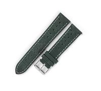 YELEMEABHB Vintage Crazy Horse Genuine Leather Watchband 18mm 19mm 20mm 21mm 22mm 24mm Waterproof Porous Breathable Watch Strap Replacement Watch strap(Blue-White Line,18mm)
