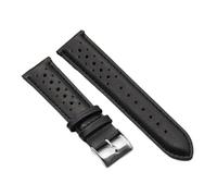 YELEMEABHB Vintage Handmade Watch Strap 18mm 19mm 20mm 22mm 24mm Leather Strap Gray Black Brown Blue Breathable Porous Watchbands Watch strap(Black bk line,20mm)