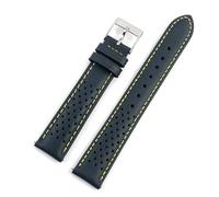 YELEMEABHB Vintage Leather Watch Strap 18mm 19mm 20mm 21mm 22mm 24mm Universal Watchband Breathable Bracelet Sport Wristbelt Accessories Watch strap(Blue-yellow line,21MM_120MM-80MM)