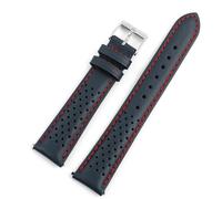 YELEMEABHB Vintage Leather Watch Strap 18mm 19mm 20mm 21mm 22mm 24mm Universal Watchband Breathable Bracelet Sport Wristbelt Accessories Watch strap(Blue-red line,21MM_120MM-80MM)