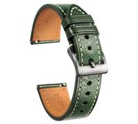YELEMEABHB Watch Band For Men Vintage Soft Wrap Handmade Leather Wrist Straps Quick Release 22mm18mm20mm Watch strap(119GRN,18mm)