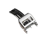 YELEMEABHB Watch Belt Silicone Replacement Buckle Mark 18 Strap Stainless Steel Folding Watch Clasp(Silver)