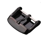 YELEMEABHB Watch Buckle 16 18 20 22 24mm Polished Black Glod Solid Stainless Steel Watchband Strap Clasp Accessories Watch Clasp(Black Polished,24mm)