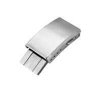 YELEMEABHB Watch Clasp 16mm 18mm 20mm 22mm Silver Black Metal Folding Safety Buckle 316L Solid Stainless Steel Button Accessories Watch Clasp(Silver 18mm)