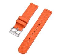 YELEMEABHB Watch Strap 18mm 20mm 22mm Fluoro Rubber Watchbands Quick Release Diving For Each Brand Smart Watches Watch strap(Orange silver,22mm)