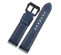 YELEMEABHB Watchband Fit For Panerai PAM441 PAM111 PAM00984 PAM00985 Straps 22mm 24mm 26mm Black Blue BAND Watch strap(Blue black clasp,24mm)