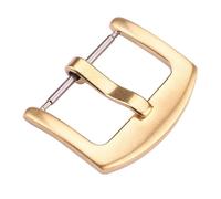 YELEMEABHB Wholesale 18 20 22 24mm 316L Stainless Steel Watch Band Buckle Black Brushed Men Strap Watchbands Clasp Accessories Watch Clasp(Gold Brushed,18mm)