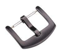 YELEMEABHB Wholesale 20pcs/Set Metal Watch Band Buckle 18 20 22 24mm Men Watchband Strap Silver Black Stainless Steel Clasp Accessories Watch Clasp(Black Brushed,26mm)