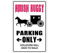 Yelenacca Amish Buggy Parking Only Funny Novelty Sign 4008 Retro Metal Tin Sign 8X12 Inches