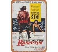 Yelenacca The Night They Killed Rasputin Retro Prevent Glare Fun Art Fashion Metal Wall Decor Tin Sign Suitable for Kit Funny Decor Metal Sign 8X12 Inches
