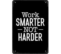 Yelenacca Work Smarter Not Harder Vintage Metal Tin Sign Wall Decor Retro Art Man Cave Indoor & Outdoor Funny Decorations Home Bar Farm Garden Room Plaque Posters Metal Sign Plaque Poster 8X12 Inches