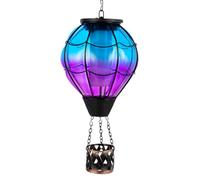 YELENEW Solar Hot Air Balloon Lantern with Flame Flickering LED Glass Hot Air Balloon Solar Lanterns Outdoor Waterproof Hanging Lights for Patio,Porch,Yard,Garden Decor Mother Day Gifts for Women