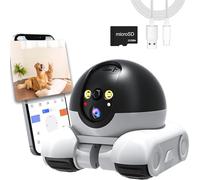 YELETY Pet Camera Home Security, Movable Indoor WiFi Cam +32G SD Card, 2 Way Talk, 1080P Indoor Movable Camera, Dog Baby Pet Camera Auto Tracking, Colour Night Vision, 360°Surveillance Cloud Storage