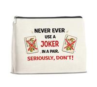 YeleY Bridge Player Makeup Bag, Never Ever Use a Joker Funny Gift