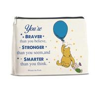 YeleY Friendship Gifts Inspirational Winnie the Pooh Gifts for Women Girls Winnie the Pooh Cosmetic Makeup Bag for Teens Girls Women Friends Sisters Daughter, multicolor