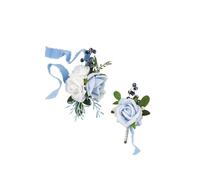 Yelinart Corsage and Boutonniere Set for Wedding Prom Homecoming Men Groom Groomsmen Artificial Rose Flowers Boutonniere and Women Girl Bridesmaids Bracelet Suit Decor