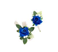 Yelinart Royal Blue Rose Corsage and Corsage Set for Wedding, Prom, Homecoming, Men, Groom, Groomsmen, Artificial Flowers, Corsage and Ladies, Girls, Bridesmaids, Bracelet